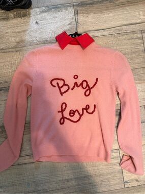 Pink "Big Love" Sweater with removable Red Collar